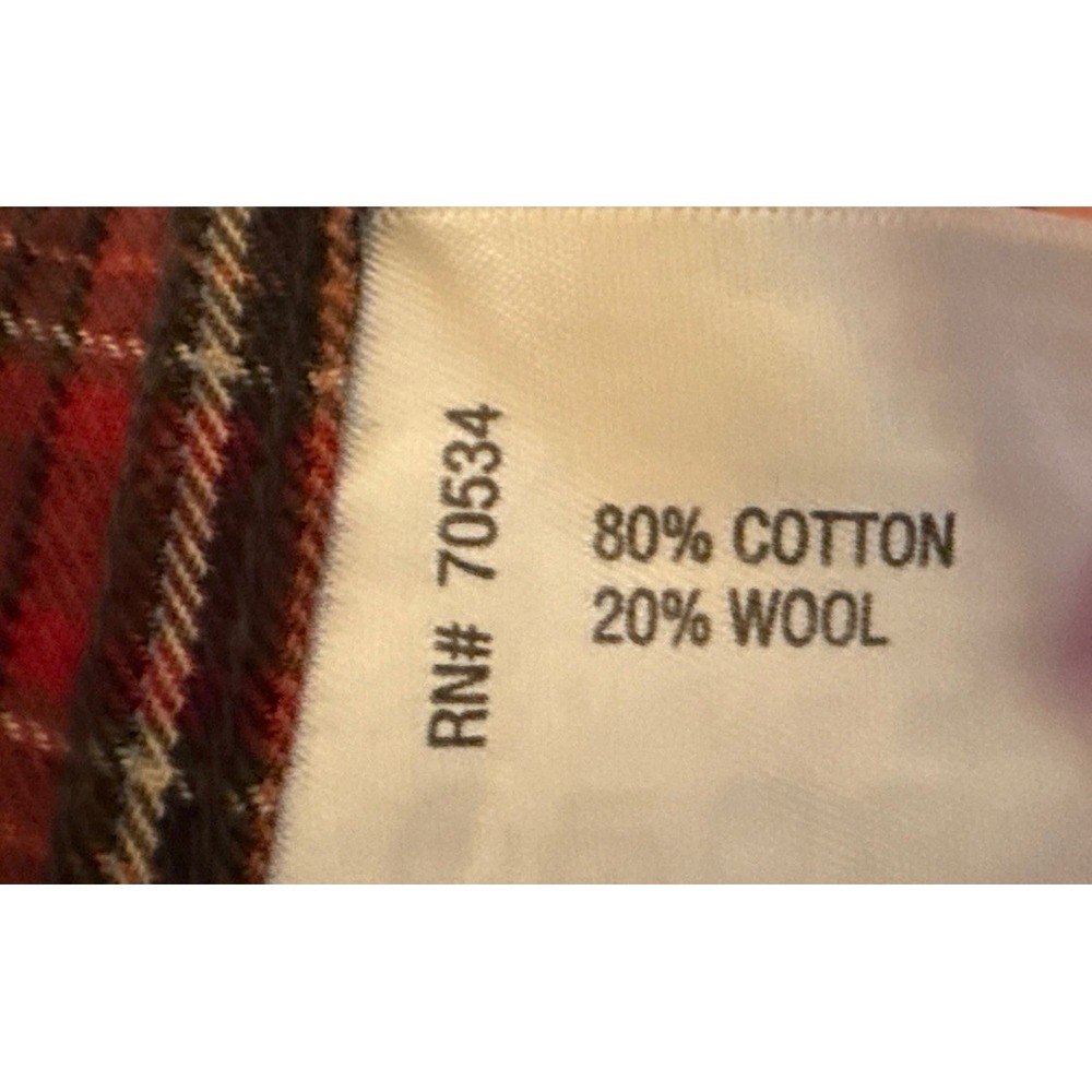 Orvis Flannel Shirt Men's Large Red Black Plaid Button Up Cotton Merino Wool EUC - Picture 5 of 7